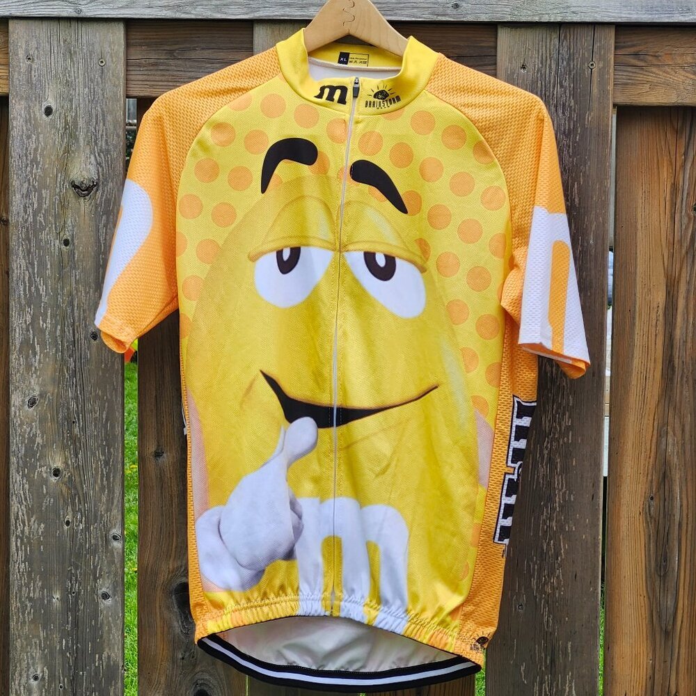 FUN M&M's Candy Cycling Jersey Yellow M&M Women's XL